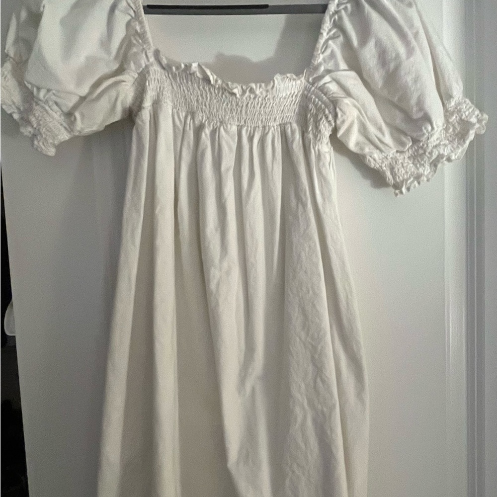White Puff Sleeve Dress
